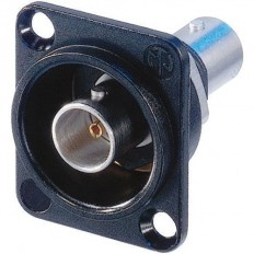 Neutrik Isolated BNC Chassis Connector in D-Shape male Housing (Black Chrome)